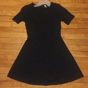 Green divided H&M dress with vertical stripes